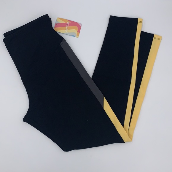 Yummie Rachel Two Color Block Stripe High Waistband Leggings Size Medium - Picture 10 of 10